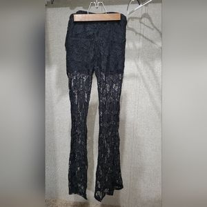 Lace bellbottoms with shorts sz m